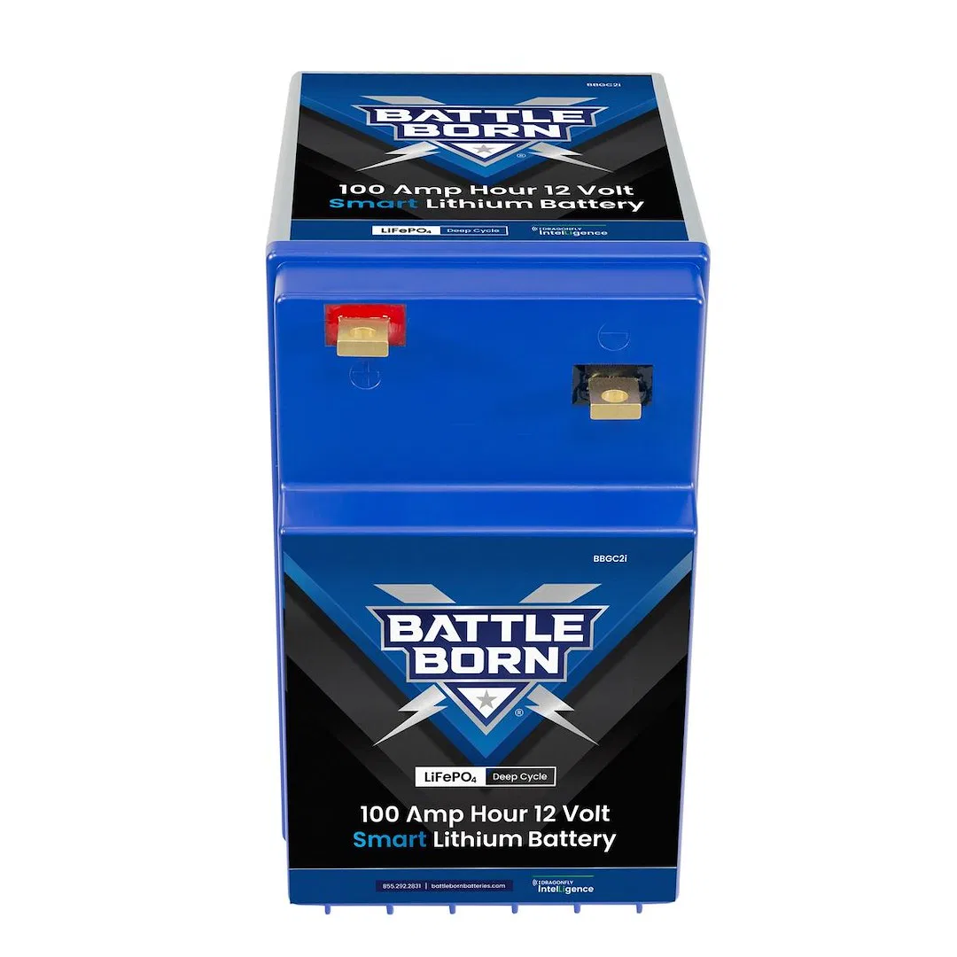 BBGC2I – BATTLE BORN Battery, Group GC2 12 Volt Flag Top Terminal Lithium Deep Cycle Battery 100 Ampere Hour Capacity...